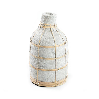 Terracottavase med fletdetalje - L