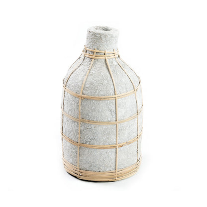 Terracottavase med fletdetalje - L