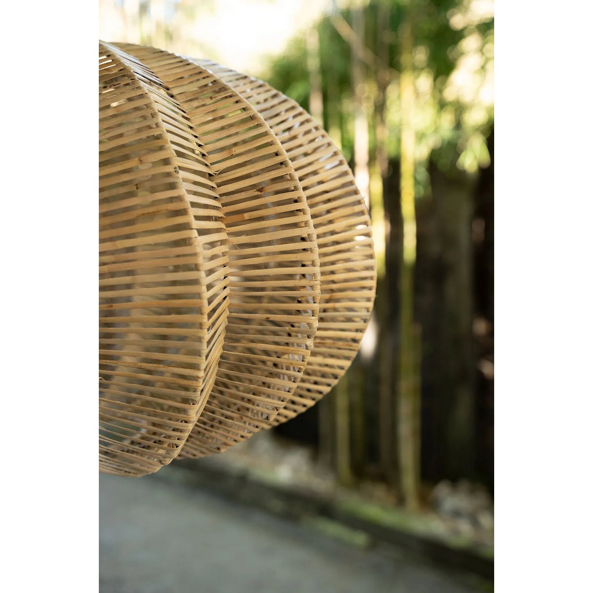 Rattan pendellampe, 45 cm - naturlig beige lanterne