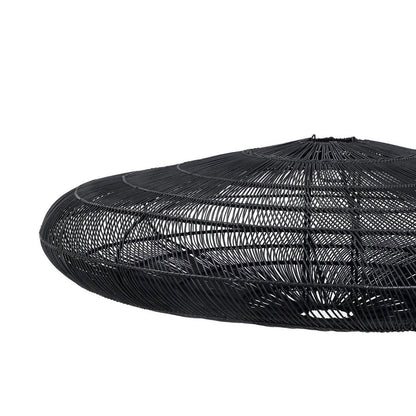 Black rattan macaron pendant light XL - 150 cm wide