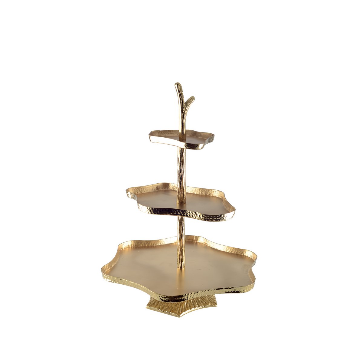 Metall-Tortenständer 3-stöckig, 44,5 cm - gold