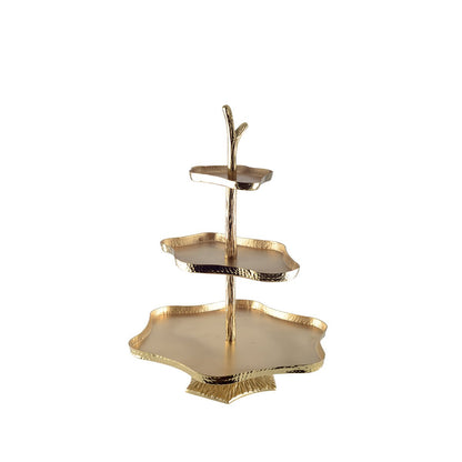Metall-Tortenständer 3-stöckig, 44,5 cm - gold