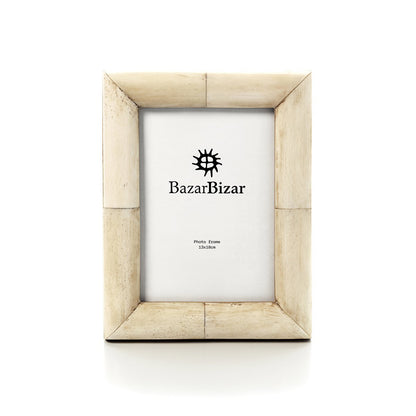 Polyresin frame, cream, 13×18 cm - wabi sabi