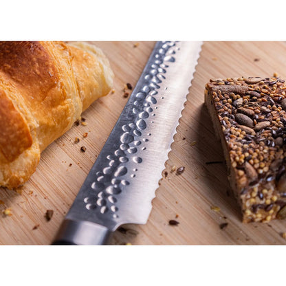 Edelstahl-Brotmesser mit Wellenschliff 200 mm – Pakkaholzgriff