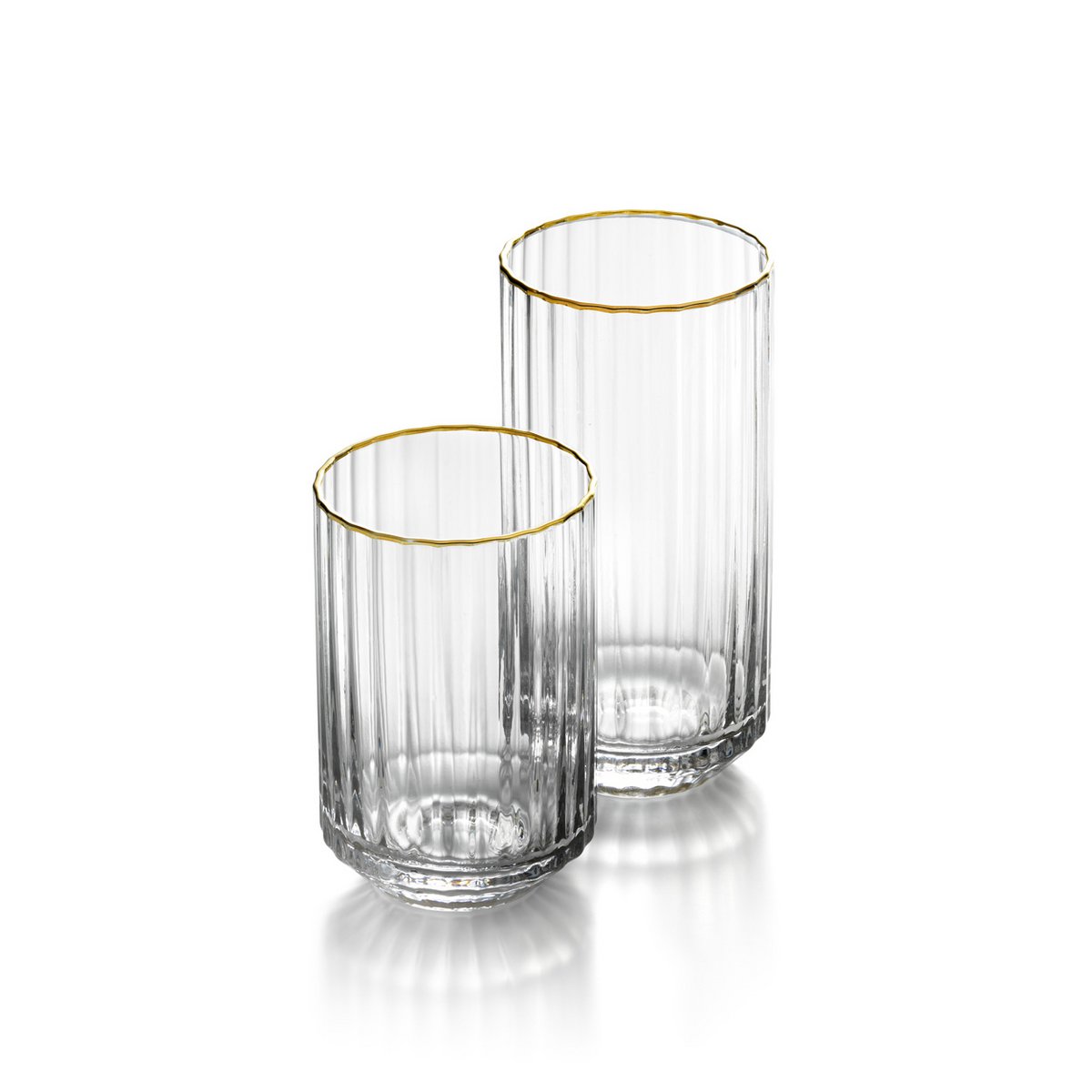 Genbrugsglas uden fod - Guld kant - 10,8 cm
