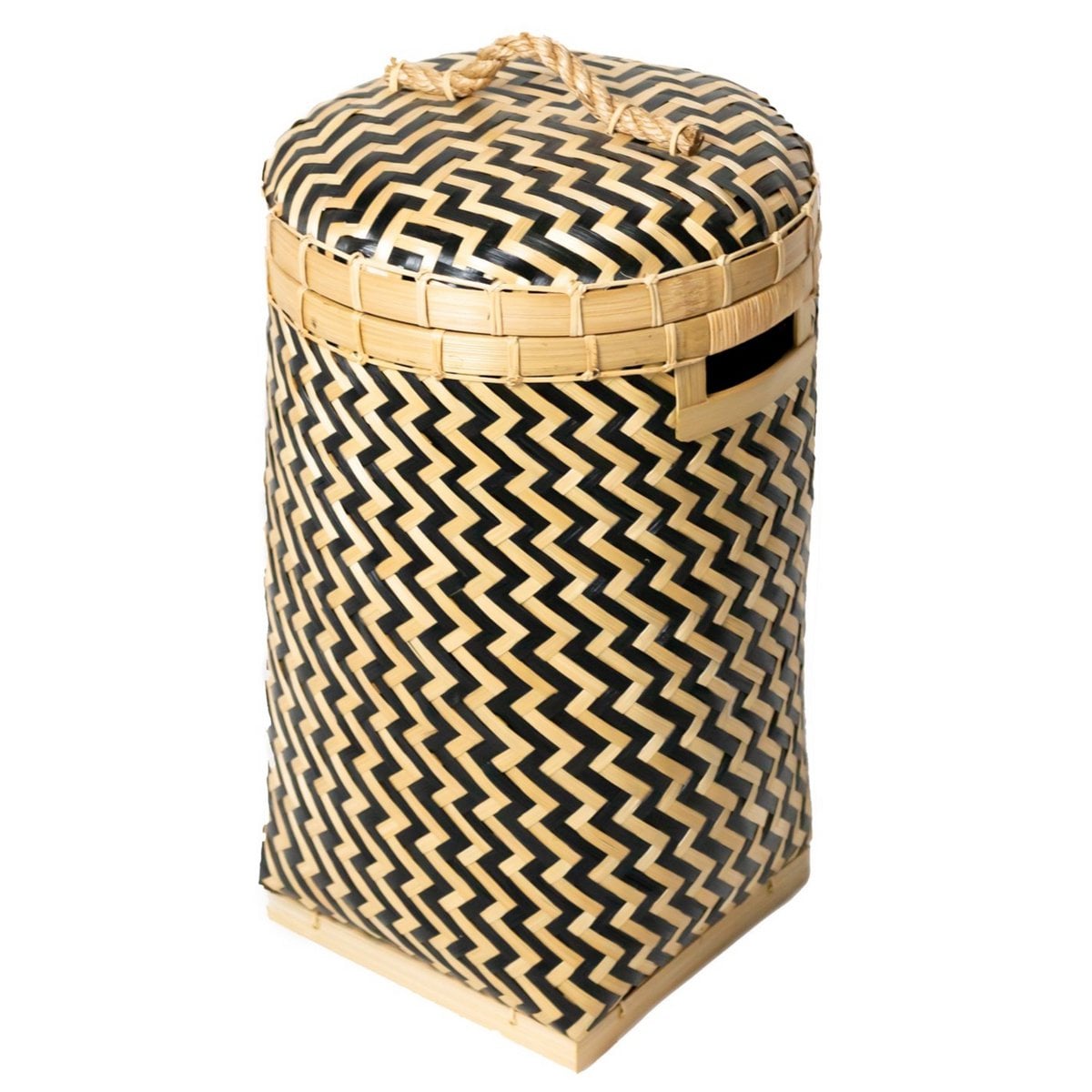 Bamboo laundry basket NABIRE – with lid