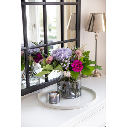 Crystal glass vase Gabi with platinum rim - 19 cm