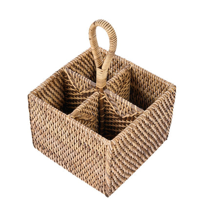 Bestikholder af rattan nr. 4, naturlig brun
