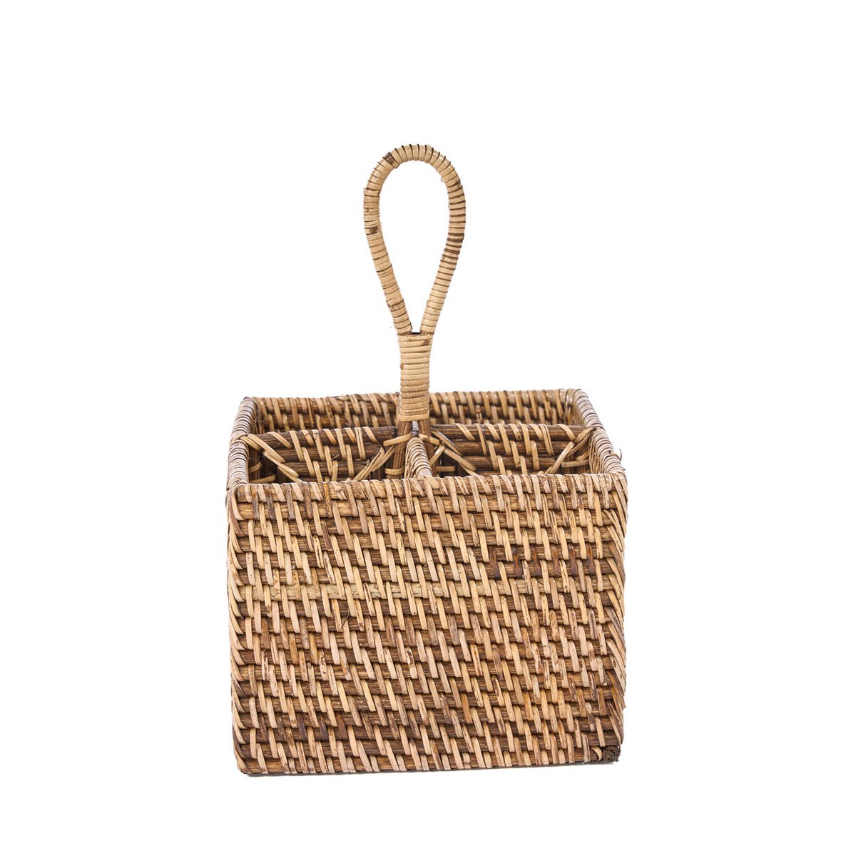 Bestikholder af rattan nr. 4, naturlig brun