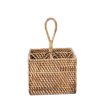 Bestikholder af rattan nr. 4, naturlig brun