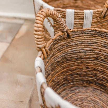 Cotton macramé basket NASARI 40 cm diameter – round storage