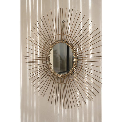 Rattan Wandspiegel, 80 cm – rund, tropisches Geflecht