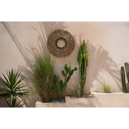 Mengkuang Gras Wandkreis 75 cm - Natur und Schwarz