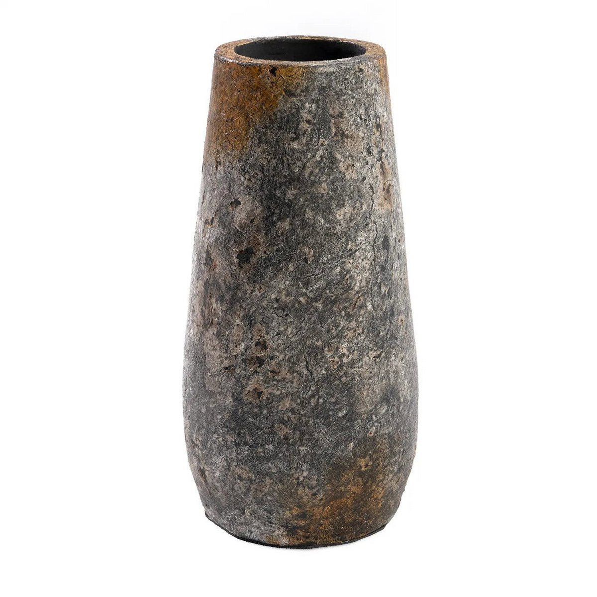 Terracotta vase, antikgrå, stor - skulpturel form