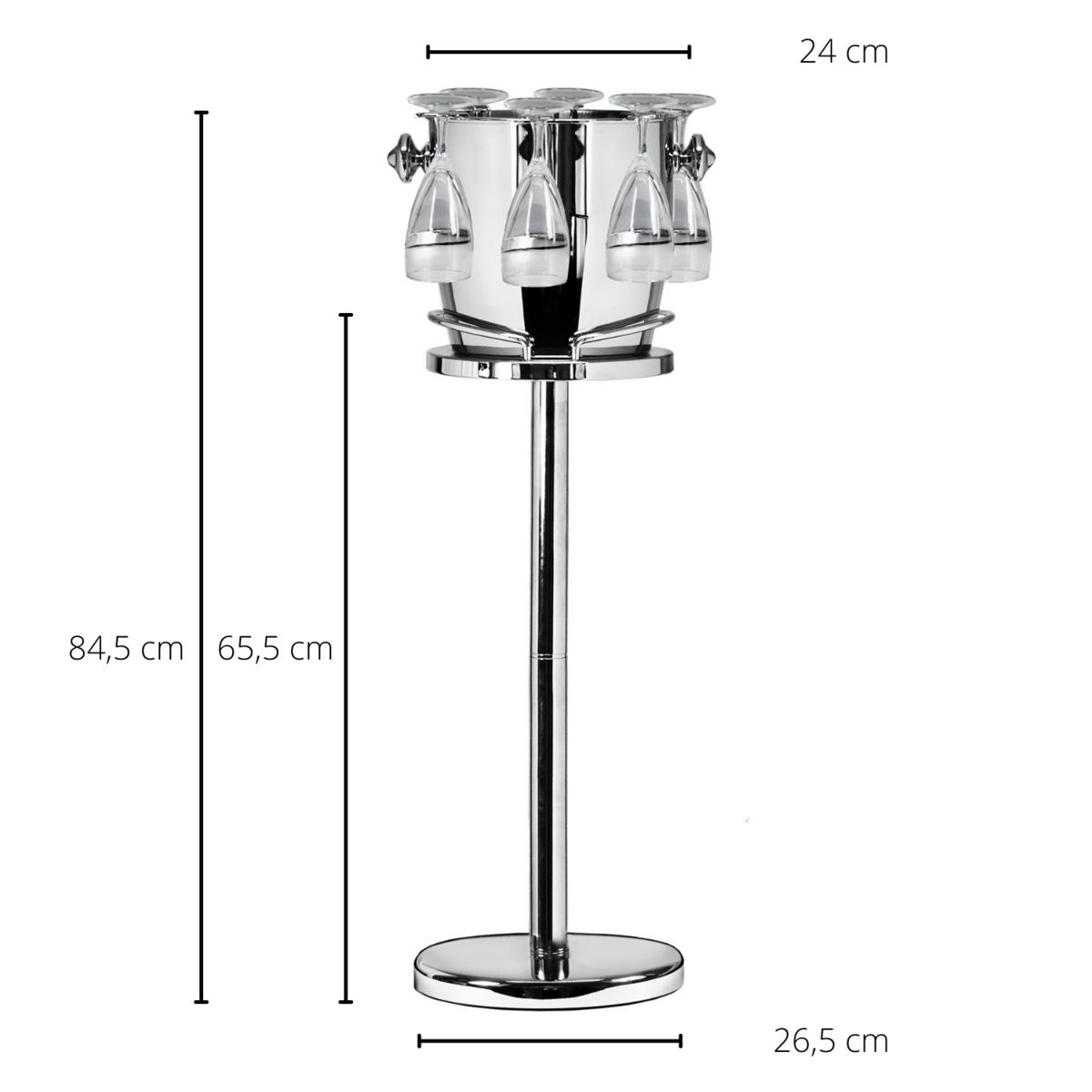 Champagnerkühler Edelstahl auf Ständer Genf - 85 cm