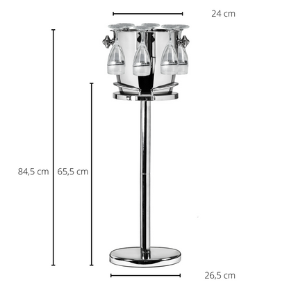 Champagnerkühler Edelstahl auf Ständer Genf - 85 cm
