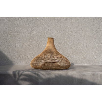 Rattan-Pendelleuchte Shala, beige – 77×57 cm