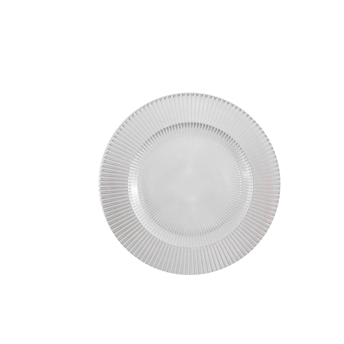 White glass dinner plate, 28 cm - striped
