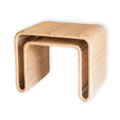 Rattan og metal sidebord 55×45×45 cm – Bayu