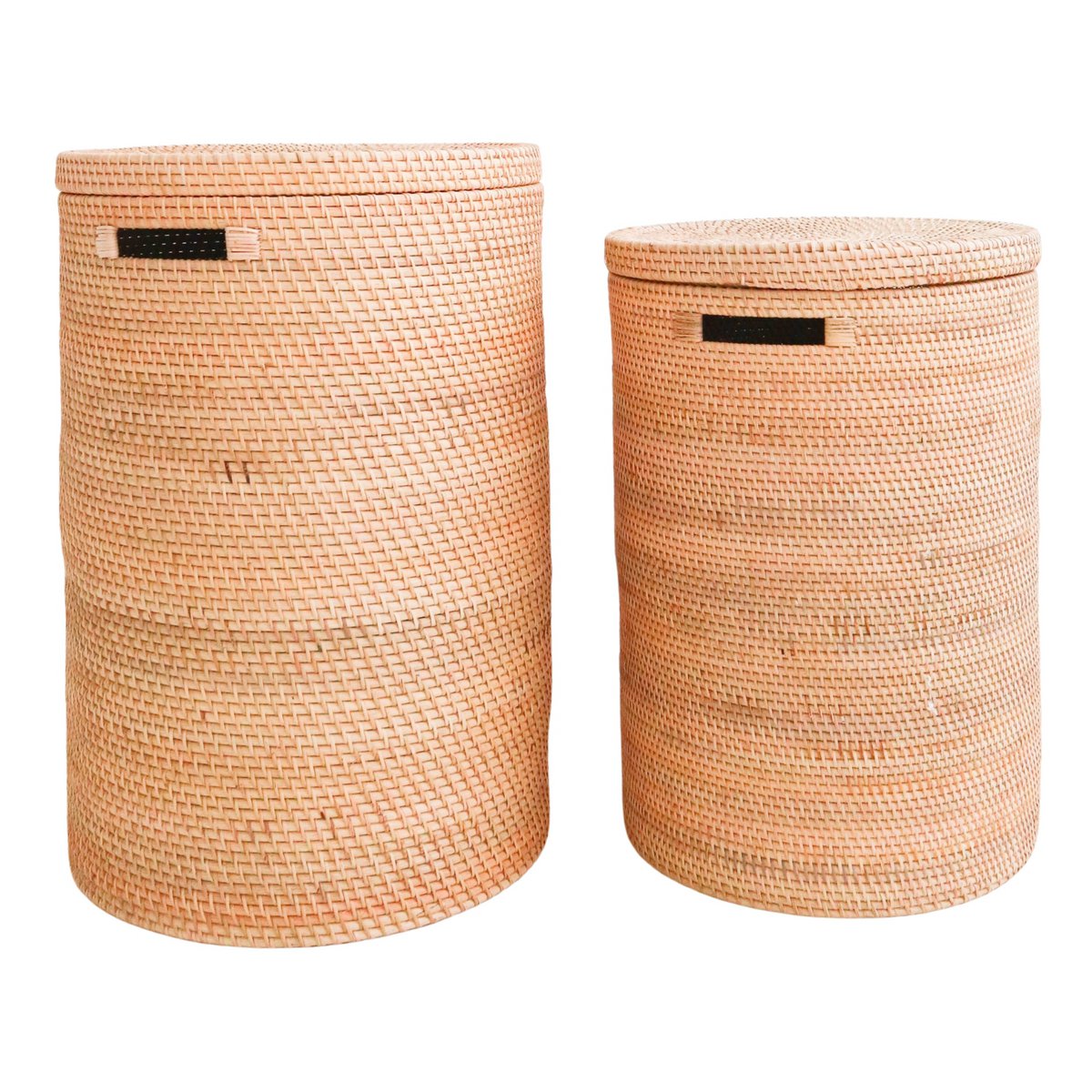 Rattan laundry basket with lid SARI M – 35 cm × 50 cm