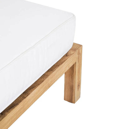 Modulær skammel i teaktræ, natur & hvid - 80 cm