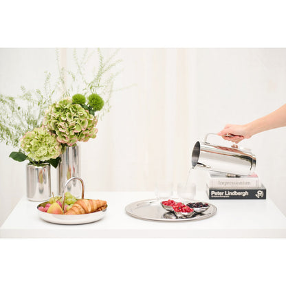 Stainless steel serving tray, hammered 34 cm