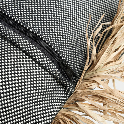 Pudebetræk i bomuld 60×60 cm – natur og sort, Indonesien