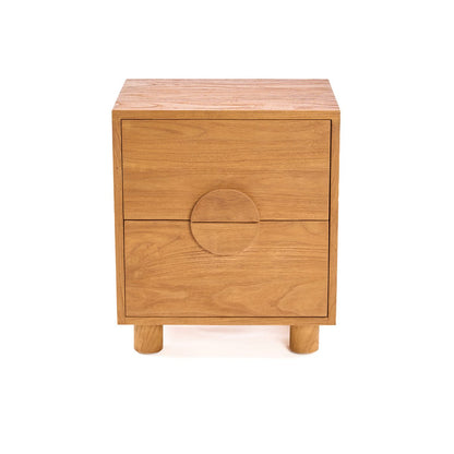 Teak nightstand, 50 cm - 2 drawer