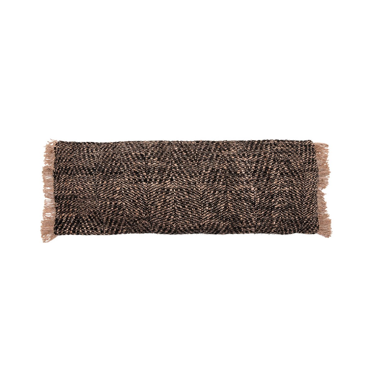 Baumwollkissenbezug 35×100 cm – Schwarz-Kupfer, hergestellt in Indien