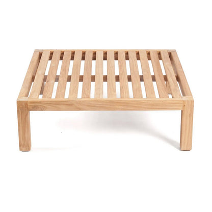 Modulær skammel i teaktræ, natur & hvid - 80 cm