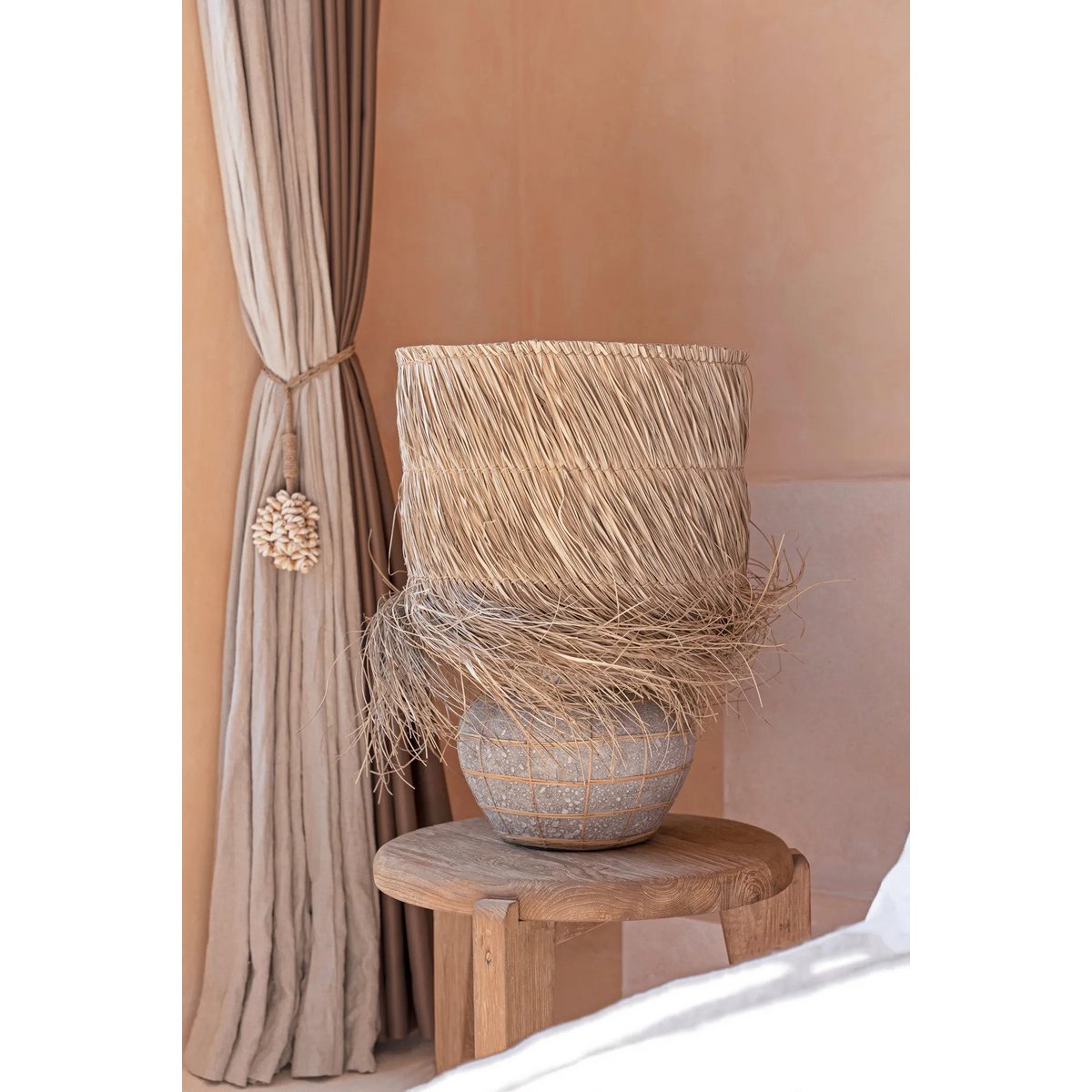Terracotta bordlampe med betonfinish - 48 cm
