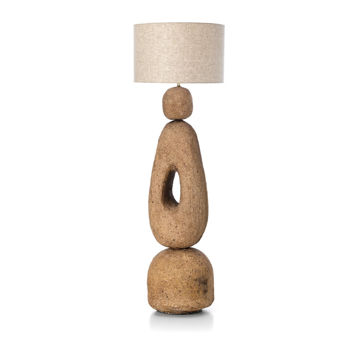 Gulvlampe i papmaché, mud finish – Ekstra stor