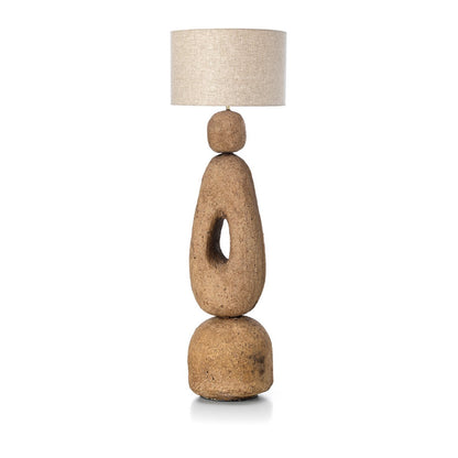 Gulvlampe i papmaché, mud finish – Ekstra stor