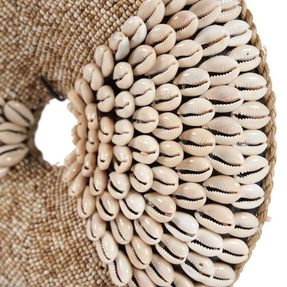 Shell decorative sculpture on stand - natural white