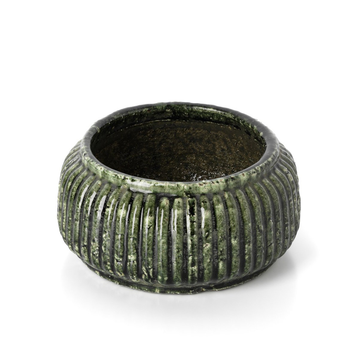 Forest Ribbed skålpotte, lav - stentøj