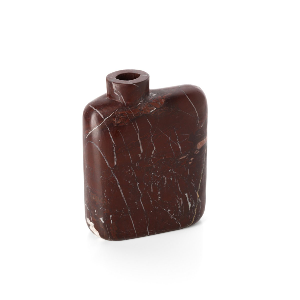 Marmorvase, vinrød, høj - Høj