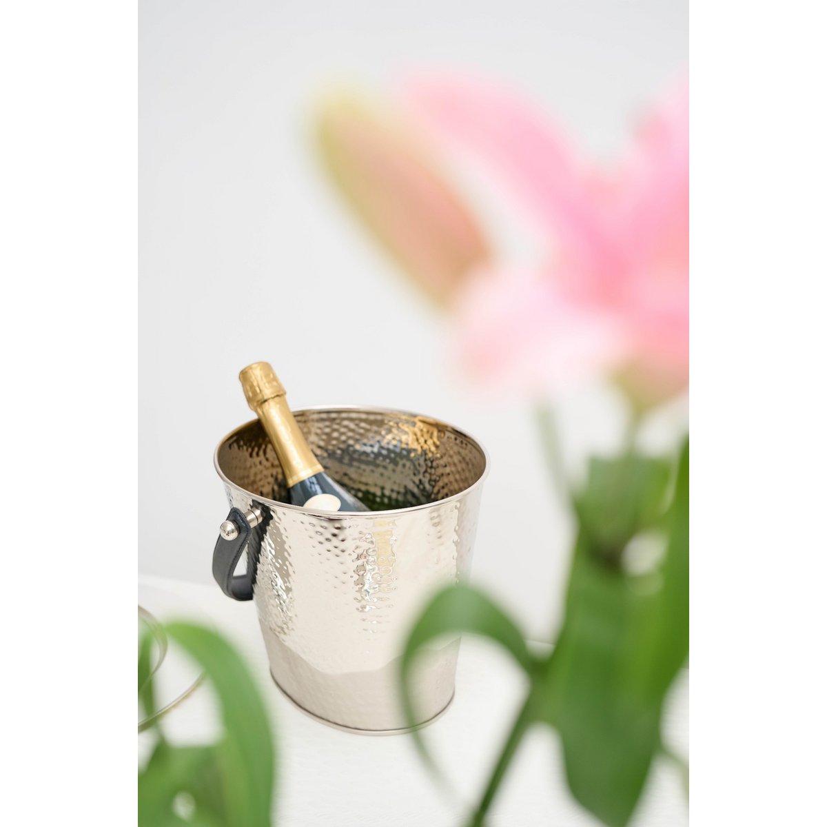 Stainless steel champagne cooler Gavin, hammered, 26 × 21 cm