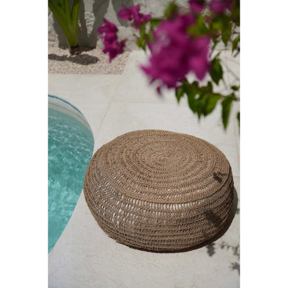 Seegras handgewebter Pouf – Natur M