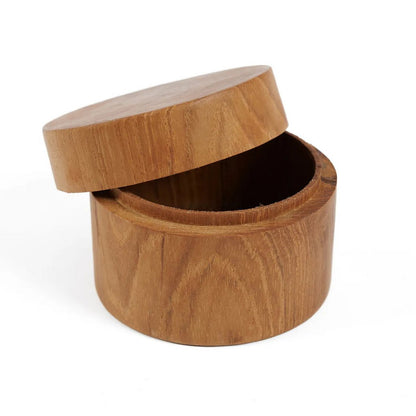 Opbevaringskrukke af teakrod 8 × 6 cm - fremstillet i Indonesien