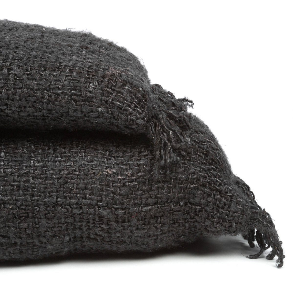 Håndfarvet bomuldspudebetræk, sort navy - 30×50 cm