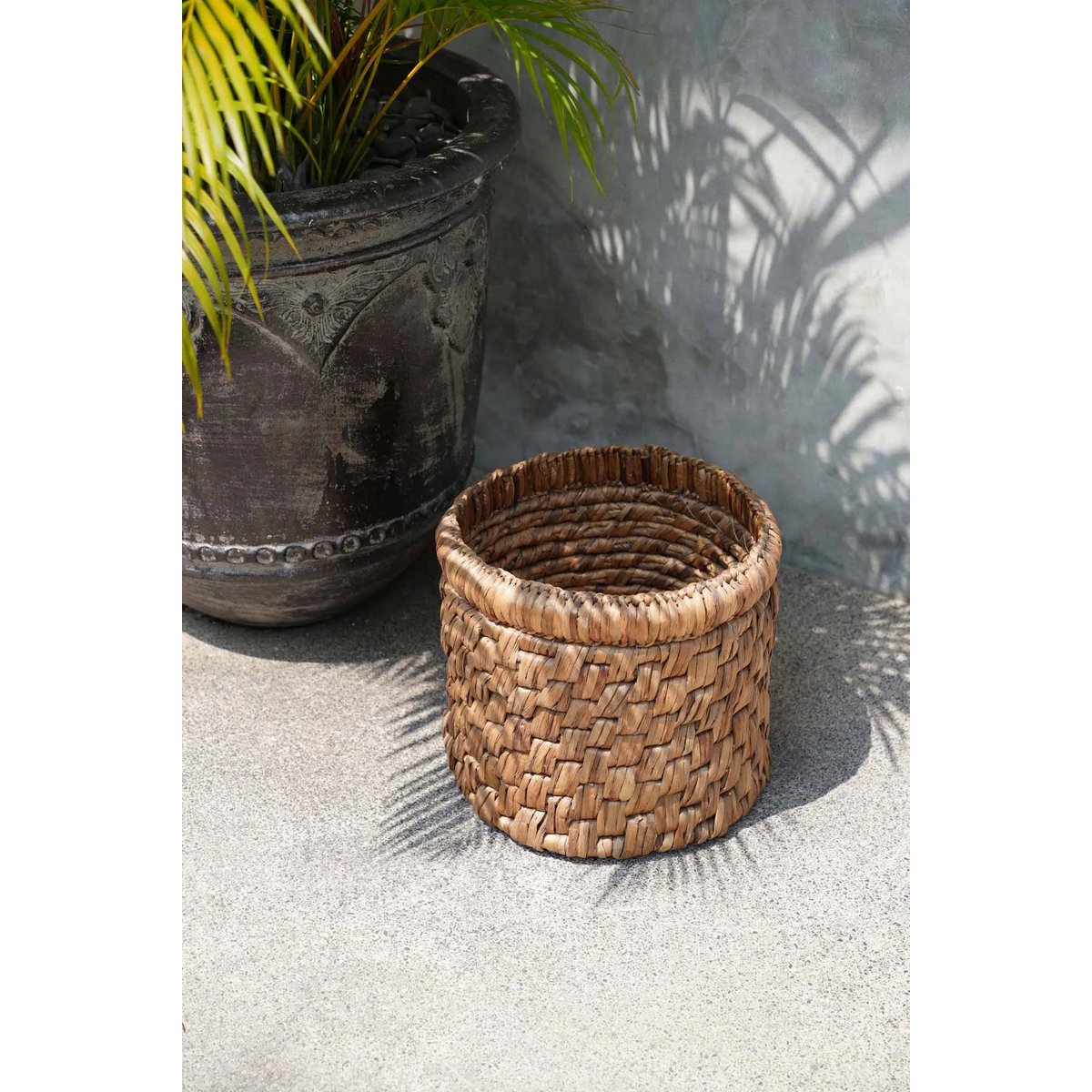 Seagrass basket with diagonal weave - 36 cm