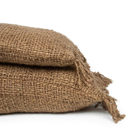 Håndfarvet bomulds lændepudebetræk, 30×50 cm - Brun