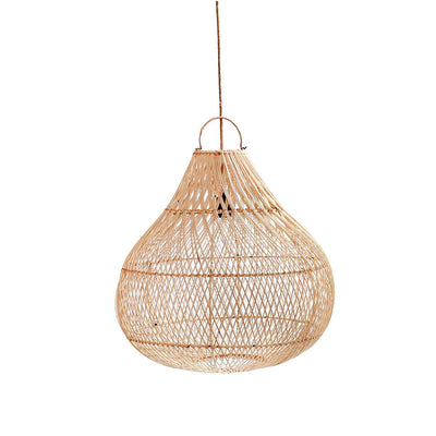Rattan-Pendelleuchte – Beige – M