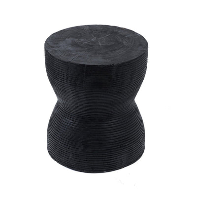Suar wood stool, black - 35 × 45 cm