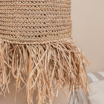 Pendelskærm i raffia og rattan KAWAH – 25 cm, 50 cm høj