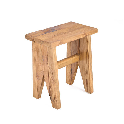 Teakhocker mit stabilen Beinen - 40 cm