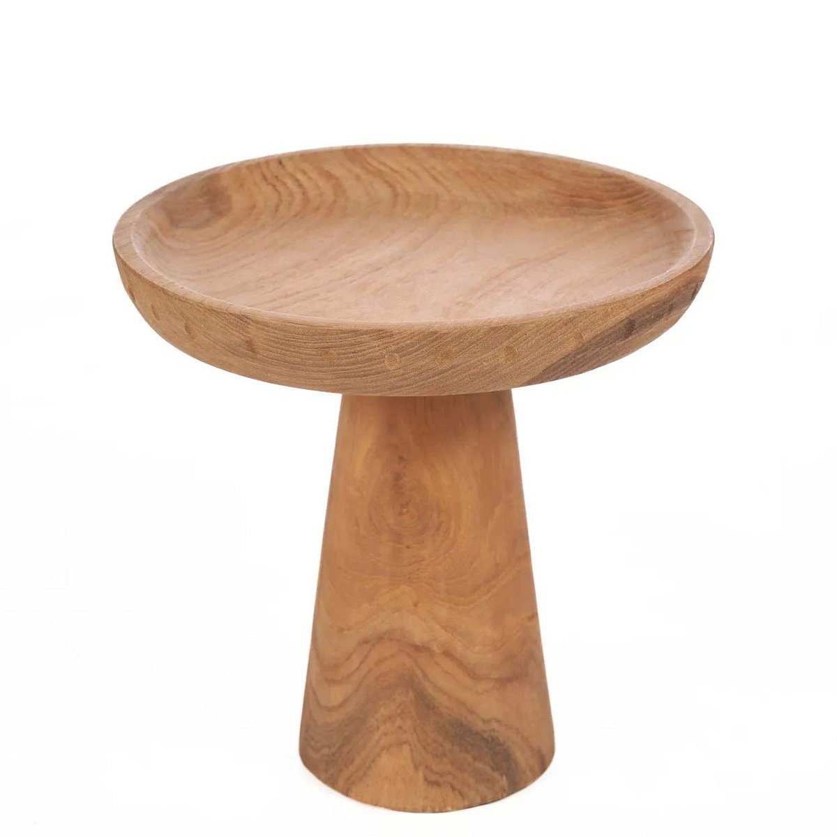 Teak-Tortenständer, handgedrechselt – natur