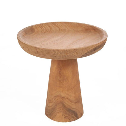 Teak-Tortenständer, handgedrechselt – natur