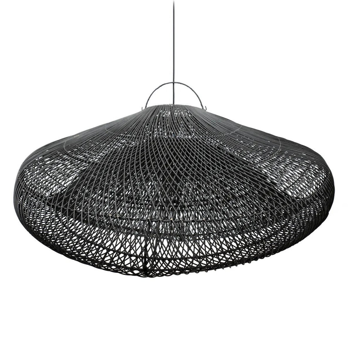 Sort rotting sky pendelskærm 120 cm XXL - håndvævet