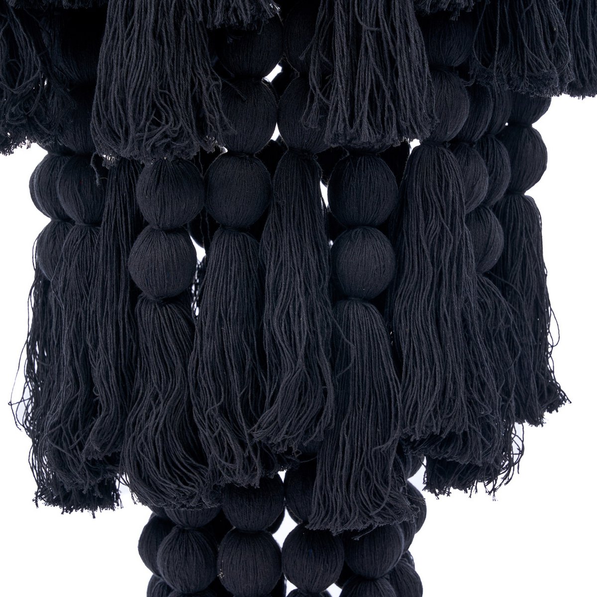 Nomaden-Baumwoll-Kronleuchter, XL – schwarze Kaskadenstränge